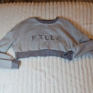P'TULA Gray Cropped Sweatshirt